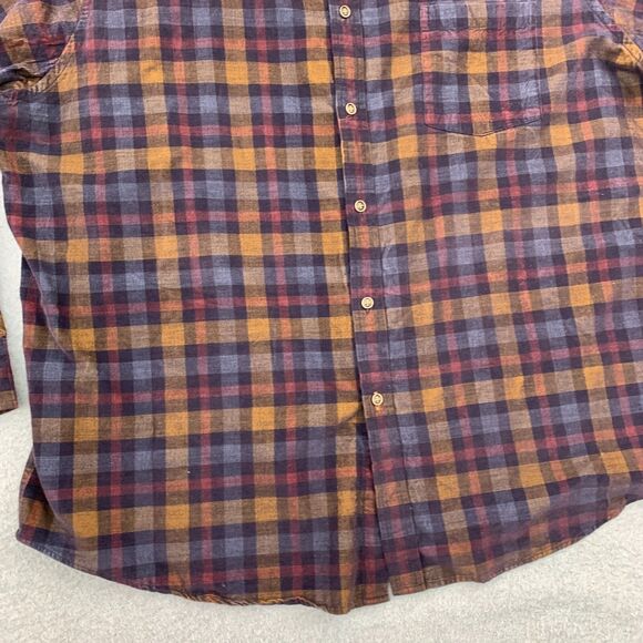 Rowm Button Shirt Mens 2XB Big & Tall Plaid Velvet Long Sleeve Plaid - Picture 3 of 16